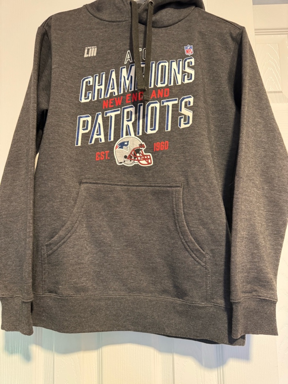 Fanatics Dark Grey NFL Patriots Unisex Hoodie
